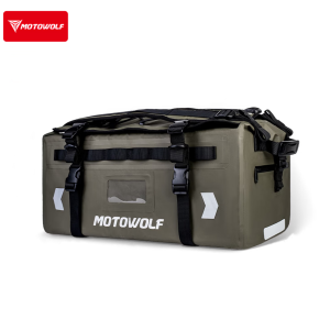 MOTOWOLF Waterproof Motorcycle Tail Bag, Roll-Top Dry Duffel Bag for Outdoor Riding & Travel