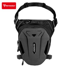 MOTOWOLF Expandable Motorcycle Leg Bag, Hard Shell Water-Resistant Thigh Pack for Riding