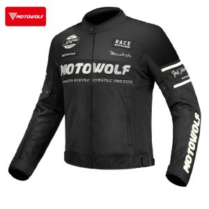 MOTOWOLF CE Certified Mesh Motorcycle Jacket, Breathable Summer Riding Jacket with Removable Armor